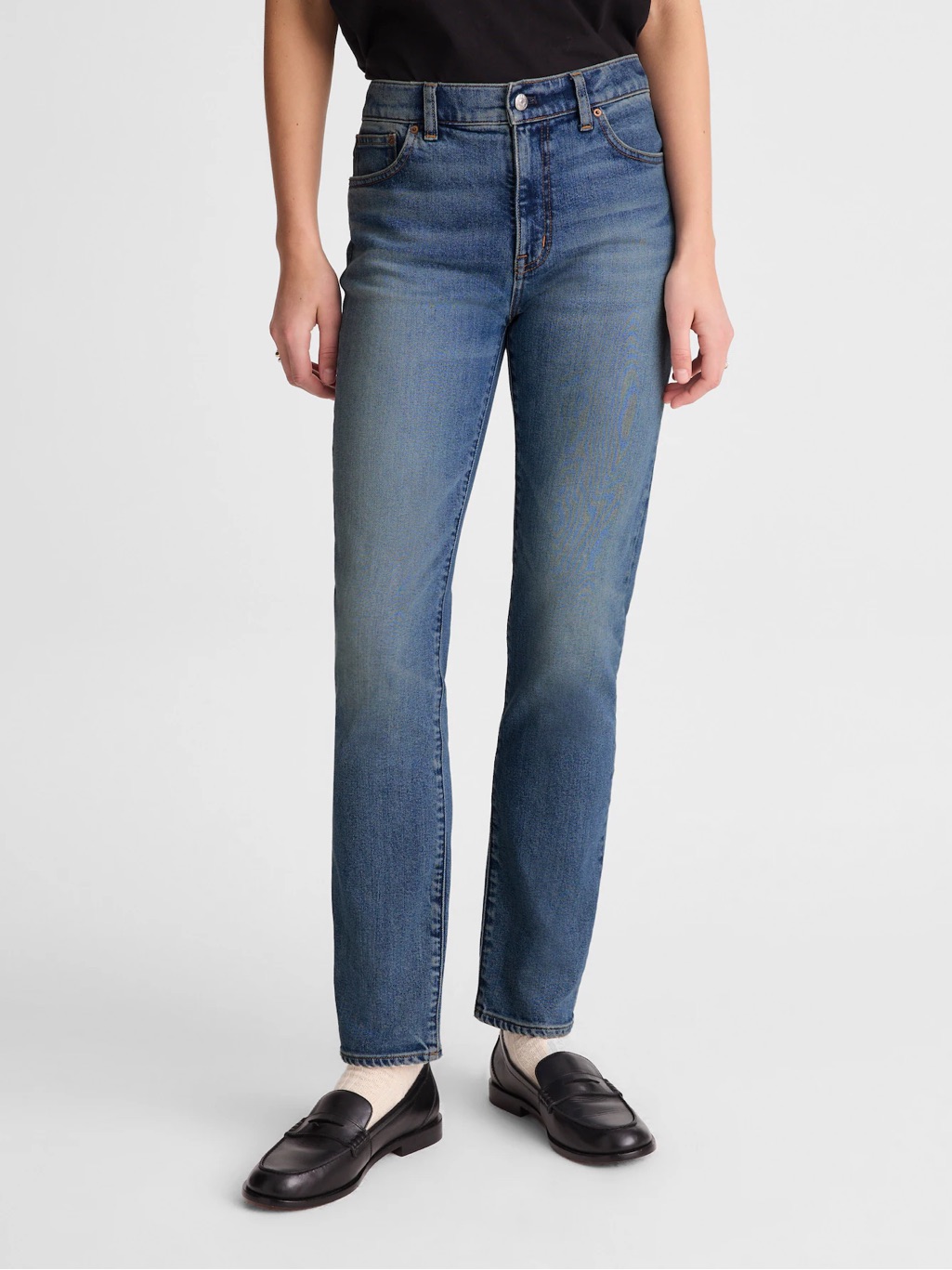 Madewell The Jules Slim-Straight Jean In Concho Wash Mid-Rise Stretch Denim